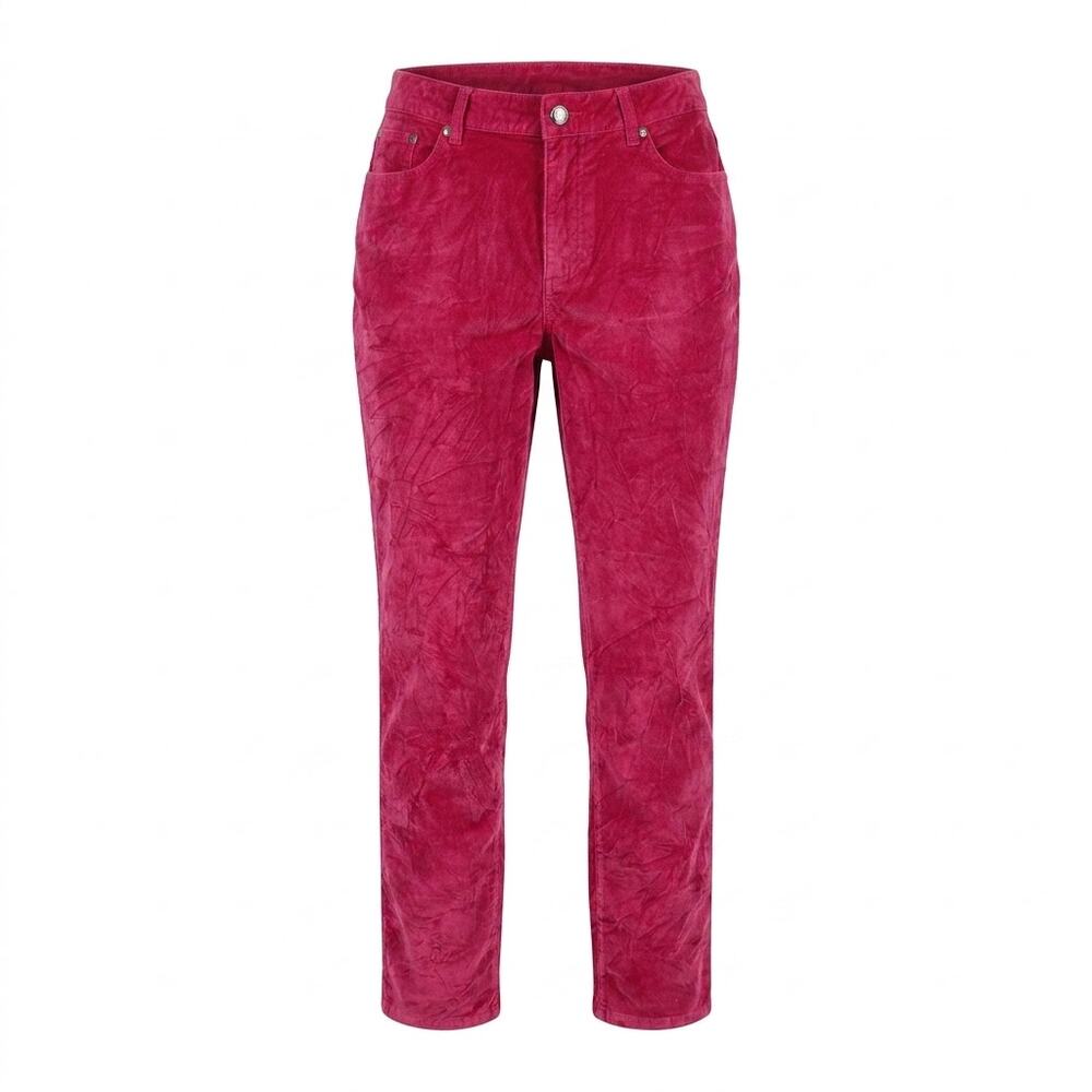 DG2 by Diane Gilman Pink Straight Leg Corduroy Stretch Pants Women Size 12